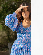 La Galeria Elefante Jodie Flamenco Maxi Dress, Blue (BLUE), large