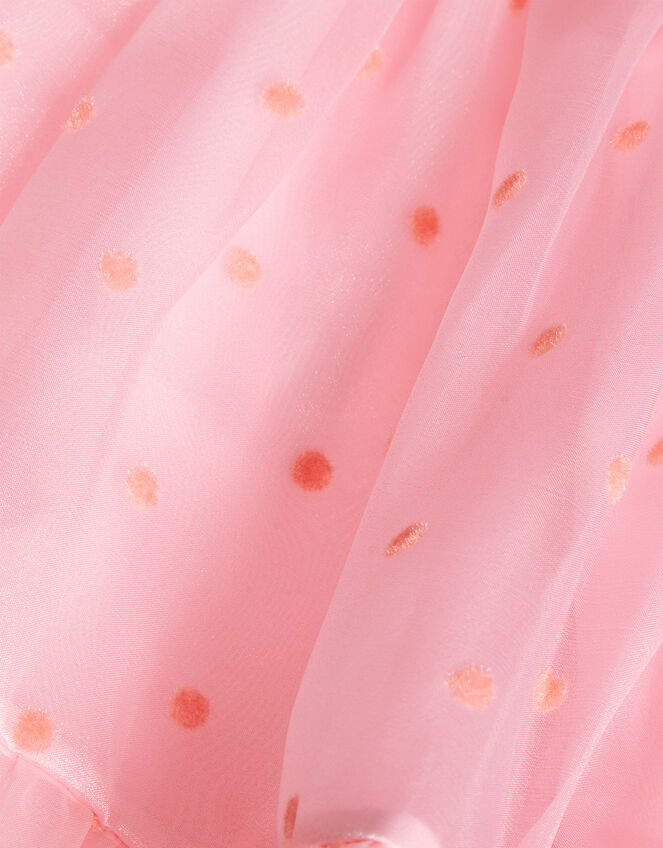 Flock Spot Short Sleeve Dress, Pink (PINK), large