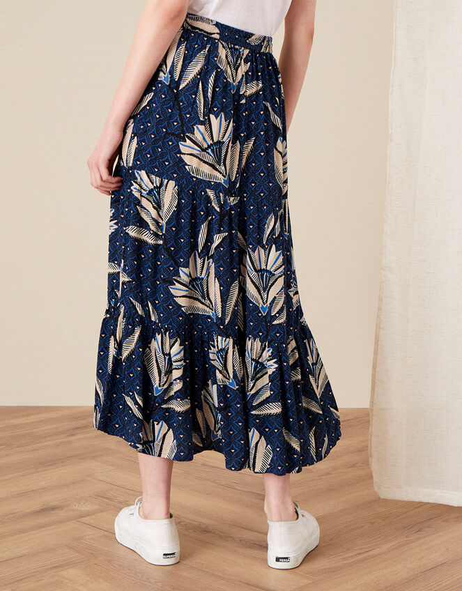 Zola Printed Maxi Skirt, Blue (NAVY), large