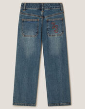 73 Logo Straight Leg Jeans, Blue (BLUE), large