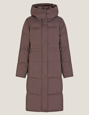 Molly Long Puffer Coat, Brown (CHOCOLATE), large