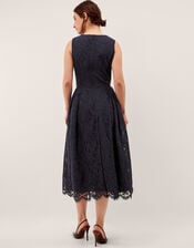 Lydia Sleeveless Lace Midi Dress, Blue (NAVY), large
