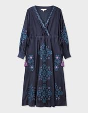East Sophia Floral Embroidered Maxi Dress, Blue (NAVY), large