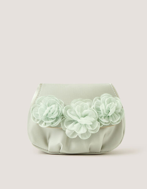 Corsage Satin Bag, Green (SAGE), large