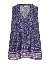 East Alice Crinkle Sleeveless Top, Blue (NAVY), large