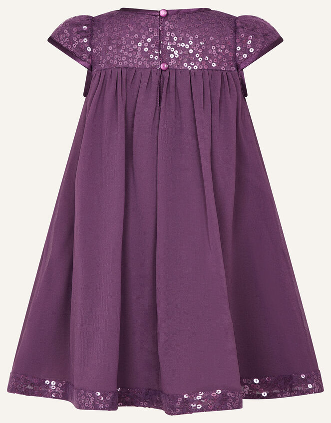 Baby Sequin Sleeve Dress , Purple (PURPLE), large