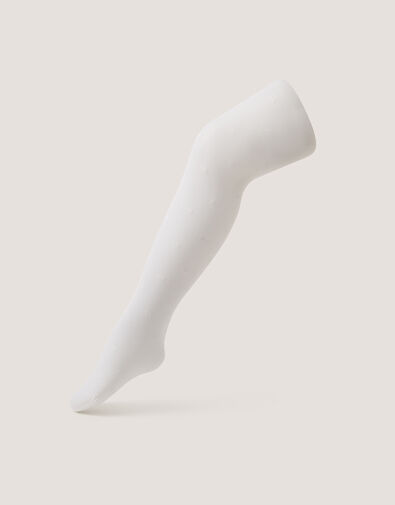 30 Denier Sheer Heart Tights, White (WHITE), large