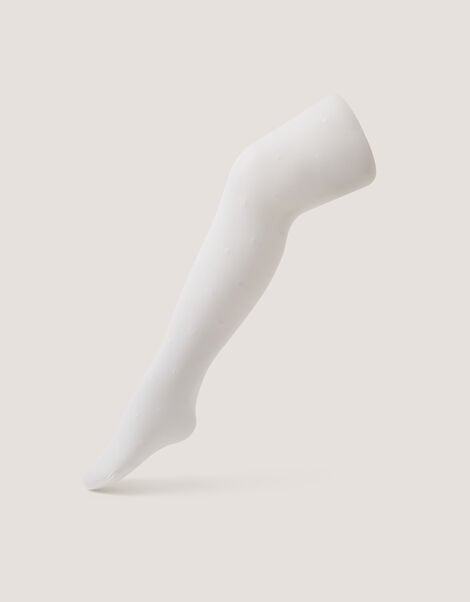 Sheer Heart Tights, White (WHITE), large