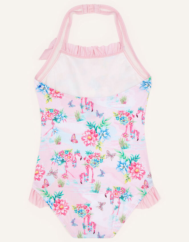Flamingo Contrast Trim Swimsuit , Pink (PINK), large