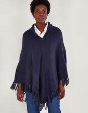Shawl Neck Poncho, , large