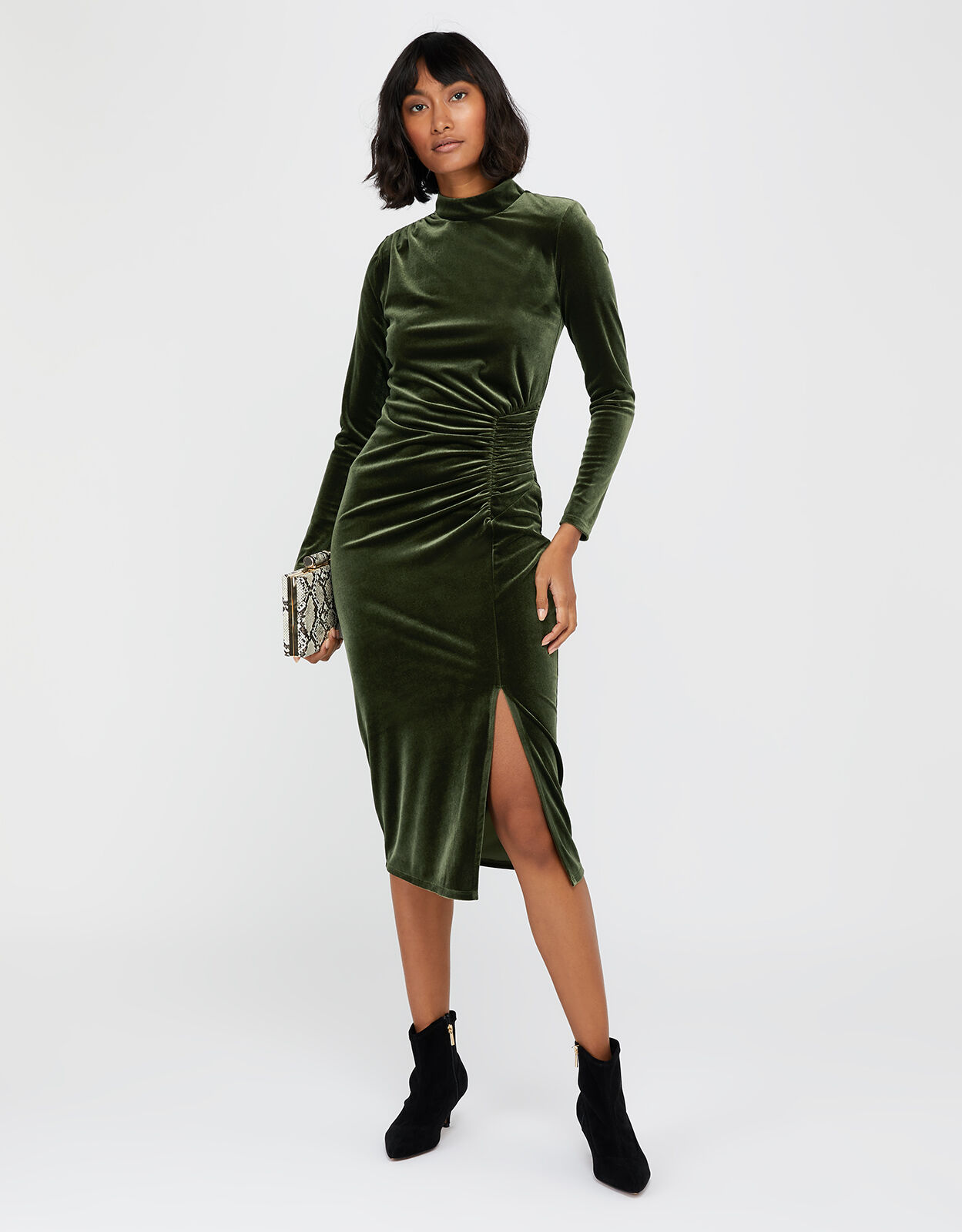 Green velvet dress monsoon shop