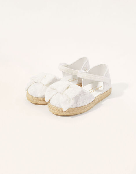 Broderie Espadrille Walker Shoes White, White (WHITE), large