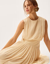 Georgia Drop Hem Midi Dress, Yellow (YELLOW), large