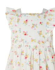 Baby Kaia Floral Dress in Organic Cotton, Ivory (IVORY), large