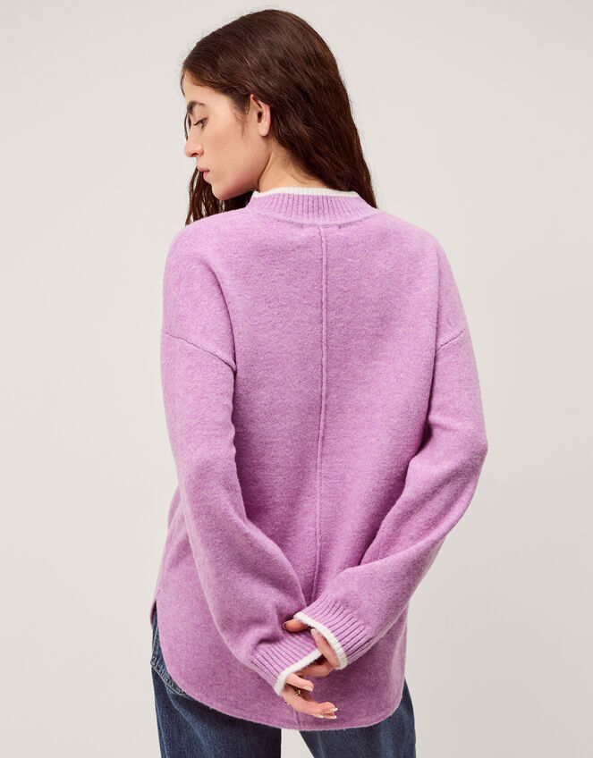 Tori Oversized Tipped Jumper, Purple (LILAC), large