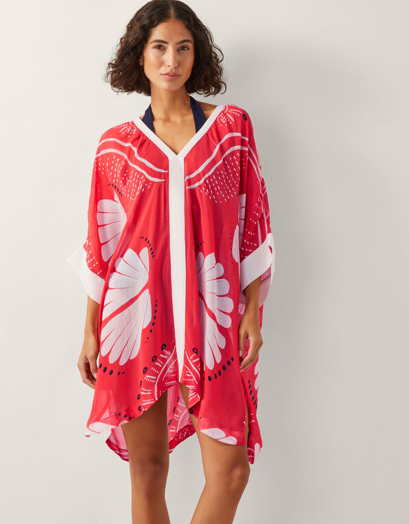 Nara Shell Print Mini Kaftan, Orange (RUST), large
