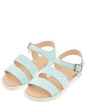 Edie Frosted Glitter Sandals, Green (MINT), large