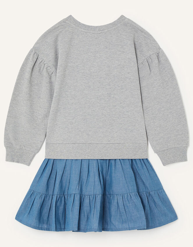 Jumper 2-in-1 Chambray Dress, Grey (GREY), large