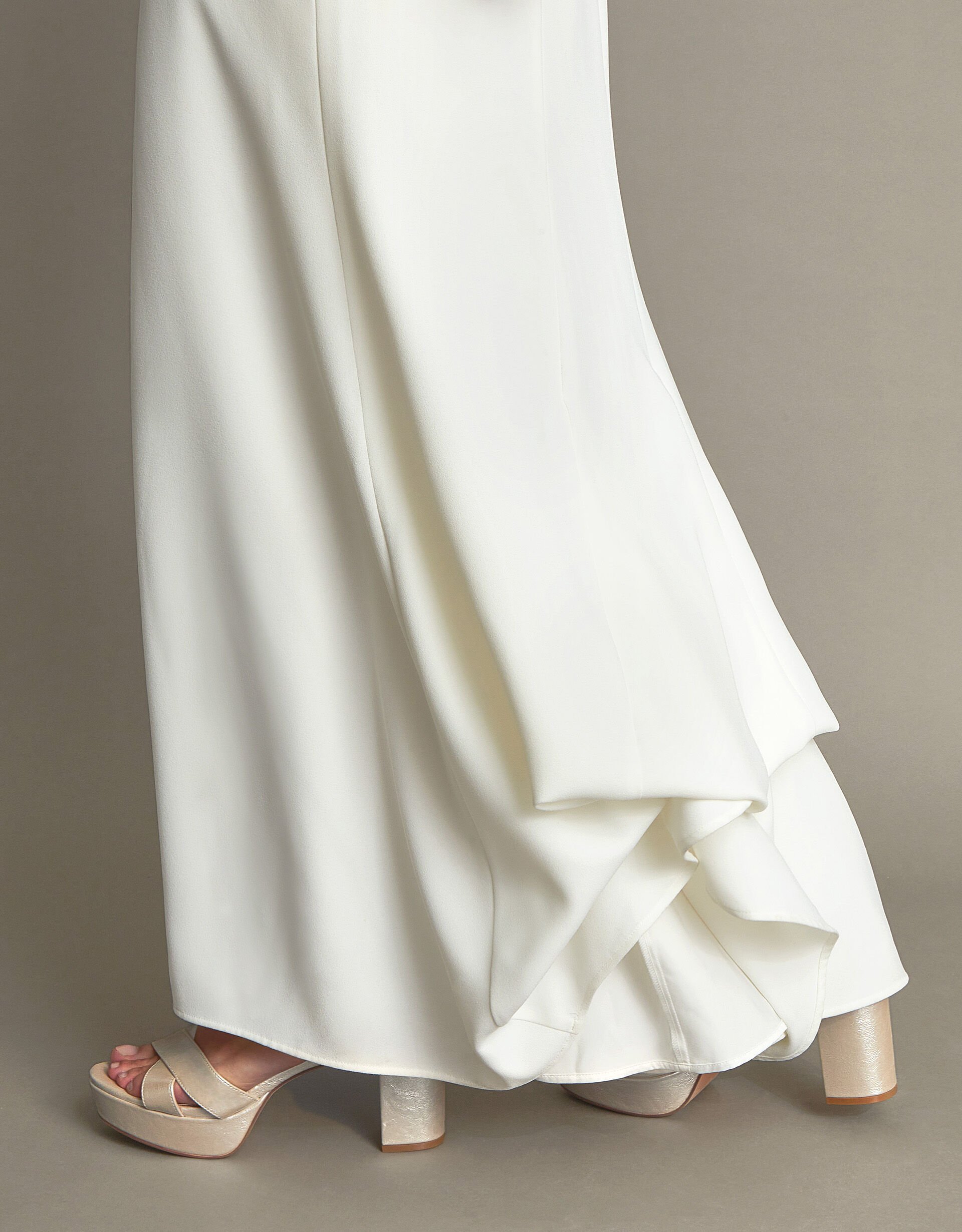 Kate Pearl Trim Bridal Maxi Dress Ivory