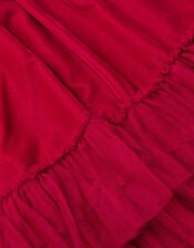 Alexandra Velvet Ruffle Party Dress, Red (RED), large