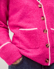 Oona V-Neck Oversized Cardigan , DARK PINK, large