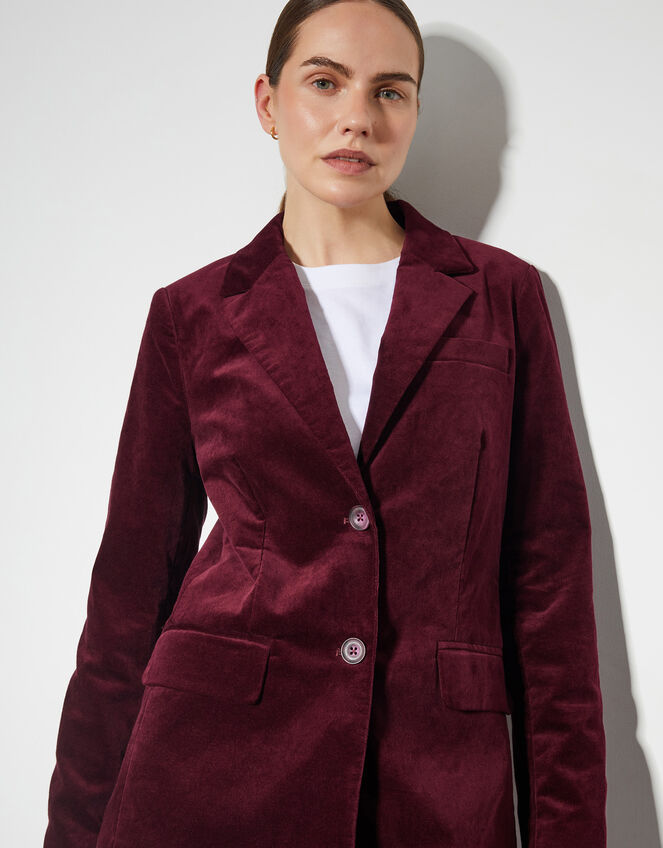 Amy Structured Blazer, Red (BURGUNDY), large