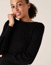 Hotfix Gem Jumper with Sustainable Viscose, Black (BLACK), large