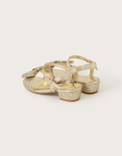 Dazzle Bow Glitter Sandals, Gold (GOLD), large