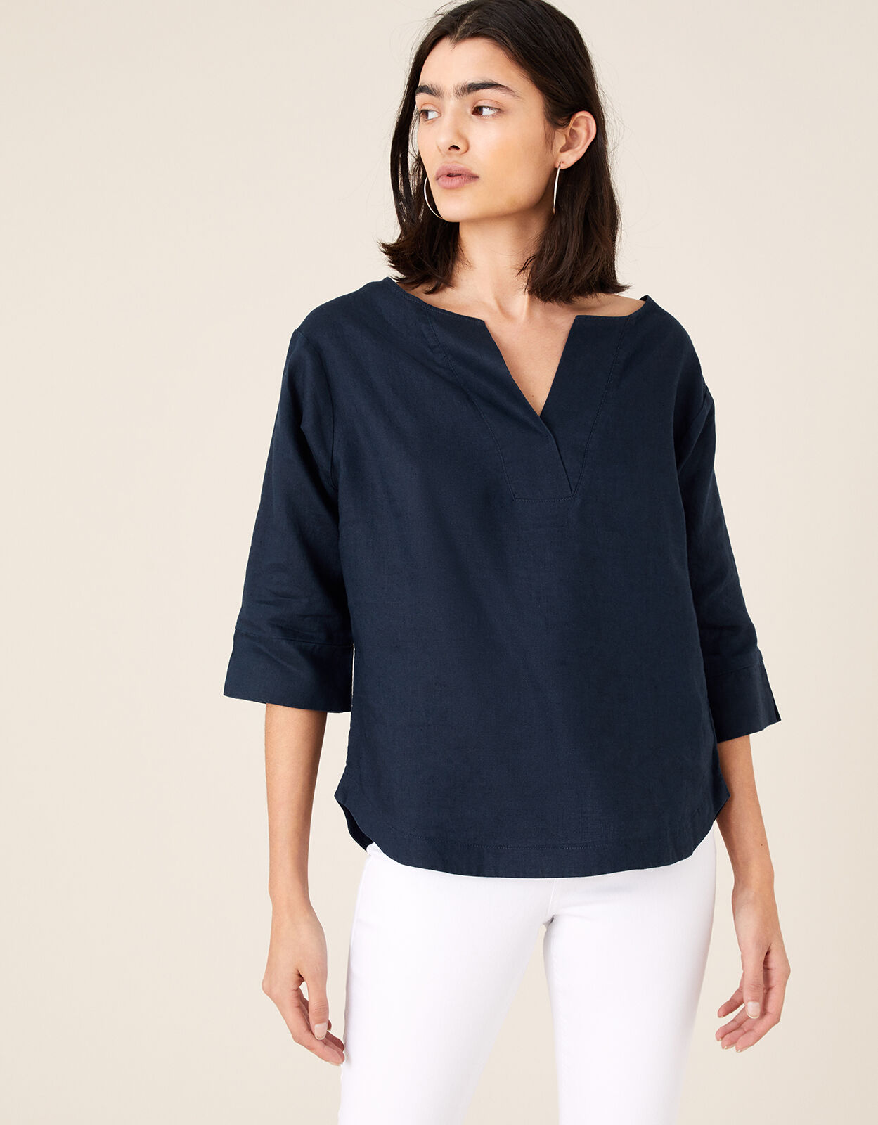 Monsoon beth linen top shop