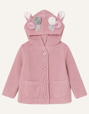 Newborn 3D Floral Hooded Cardigan, Pink (PINK), large