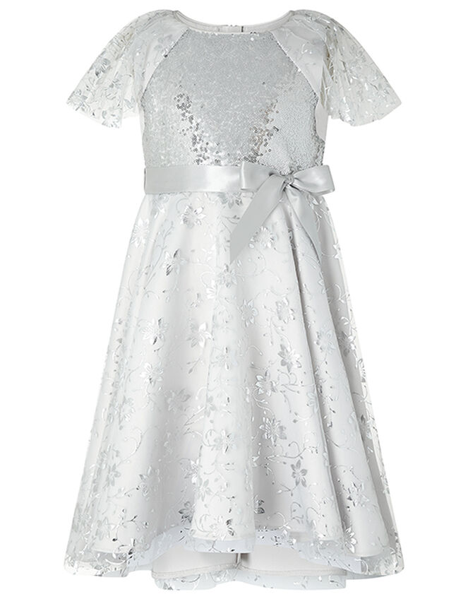 Millie Sequin Party Dress, Silver (SILVER), large