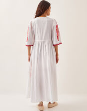 Cerse Leaf Print Maxi Dress, White (WHITE), large