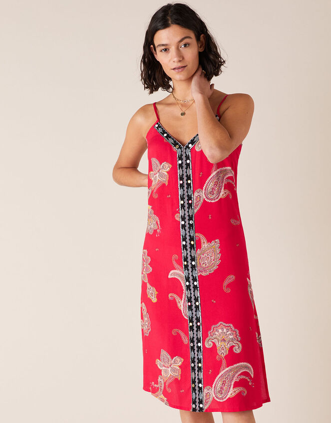 Heritage Print Dress in LENZING™ ECOVERO™, Red (RED), large