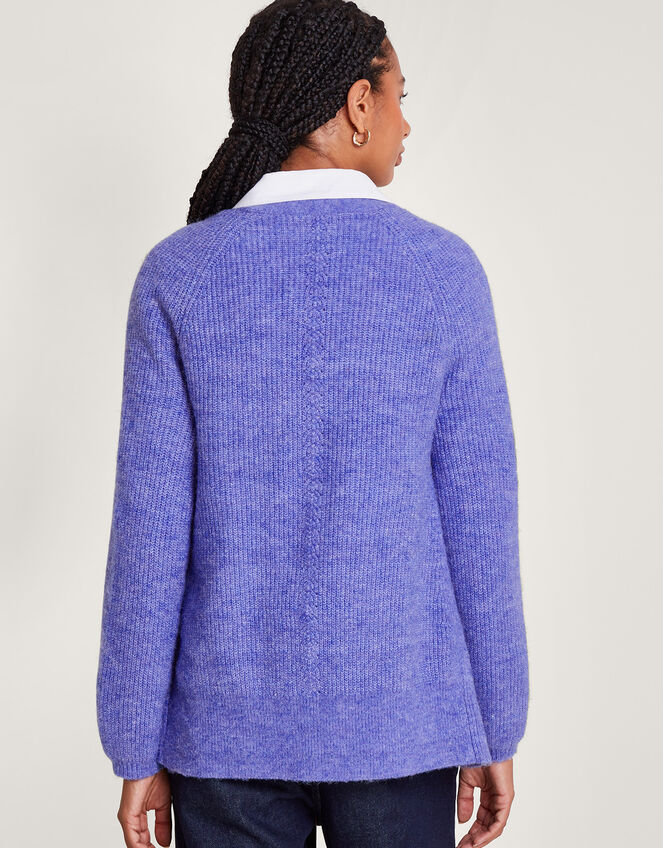 Super-Soft Edge to Edge Cardigan with Recycled Polyester, Blue (BLUE), large