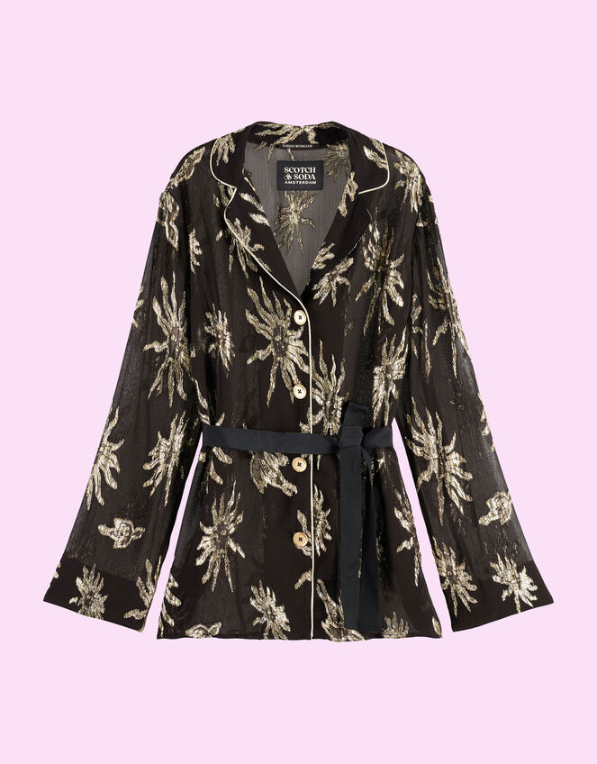 Scotch and Soda Mystic Sky Metallic Shirt, Black (BLACK), large