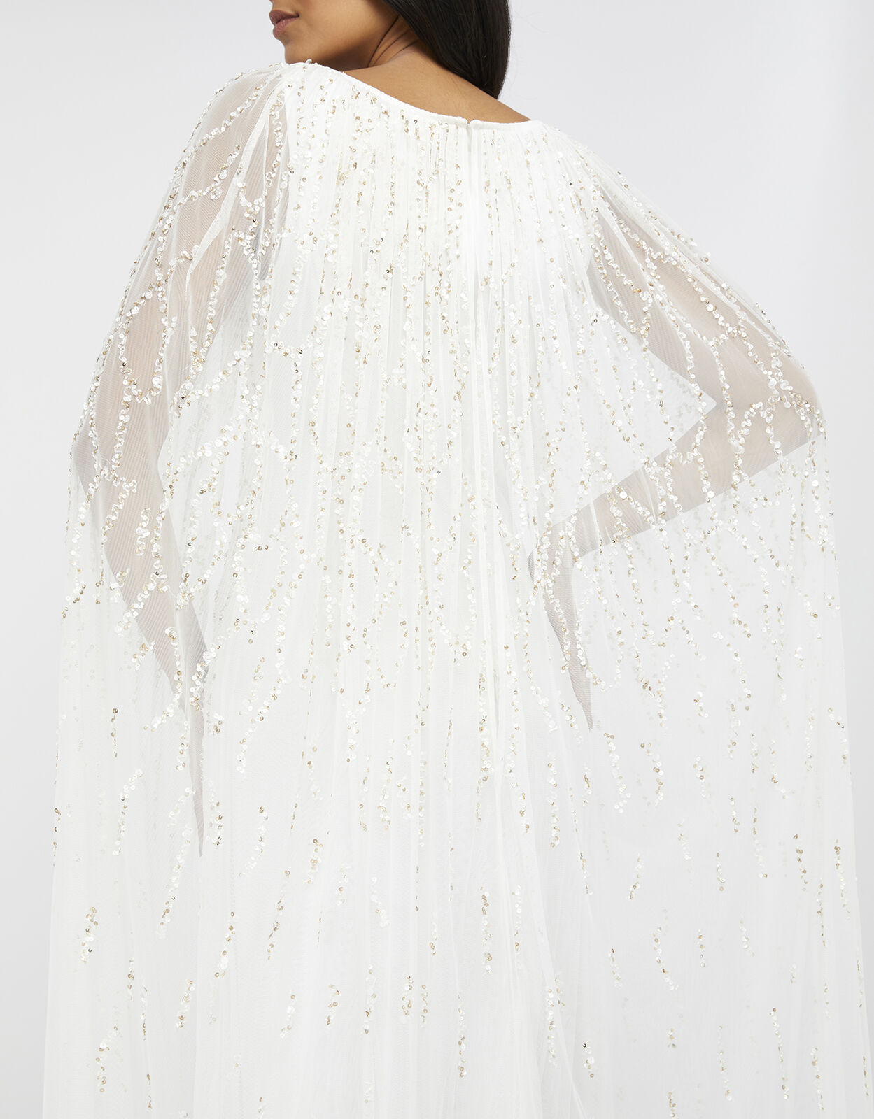 Naomi Embellished Cape Bridal Gown Ivory Wedding Dresses