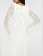 Naomi Embellished Cape Bridal Gown, Ivory (IVORY), large