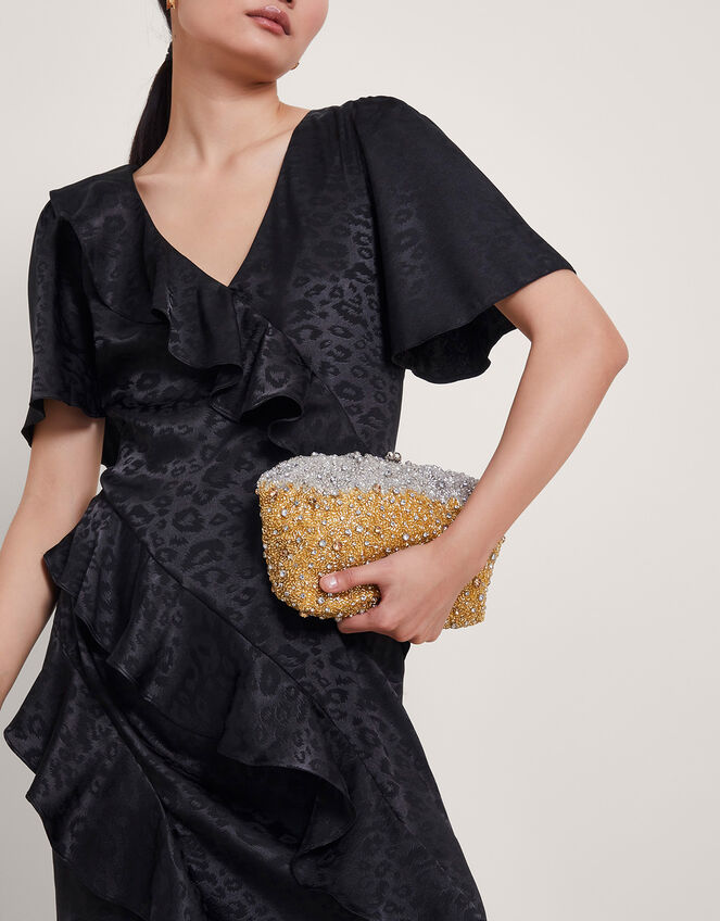 Ombre Hand-Beaded Clutch, , large