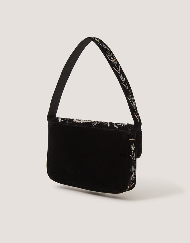 Osha Embroidered Velvet Shoulder Bag, , large
