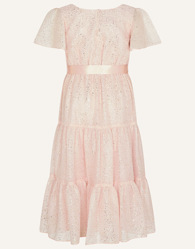 Foil Tiered Maxi Dress, Pink (PINK), large