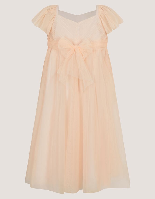 Estella Floral Embroidered Party Dress, Orange (PEACH), large