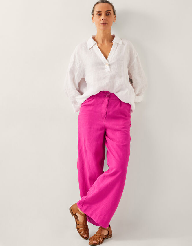 Frida Wide-Leg Trousers, Pink (PINK), large