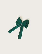 School Ruffle Bow Tie Hair Clip, , large