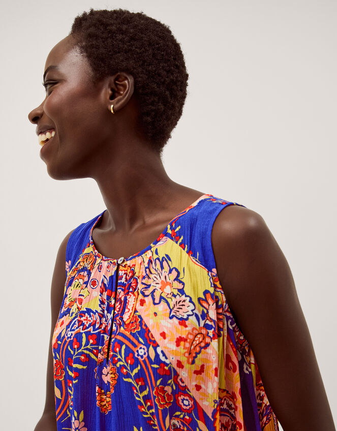 Padma Sleeveless Printed Top, Blue (COBALT), large