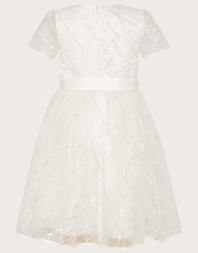 Charlotte Sequin Dress, Ivory (IVORY), large