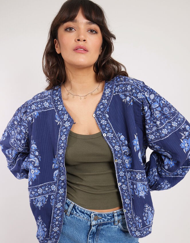 East Print Jacket, Blue (NAVY), large