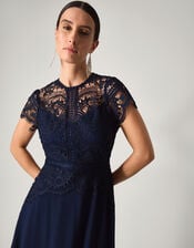 Monica Lace Midi Bridesmaid Dress, Blue (NAVY), large