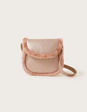 Boutique Metallic Fluffy Cross-Body Bag, , large