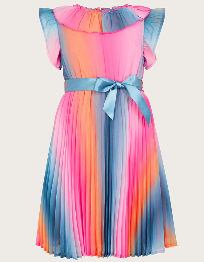 Pleated Ombre Swing Dress, Pink (PINK), large