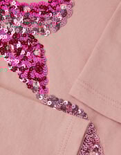 Sequin Bow Long Sleeve Top, Pink (PINK), large